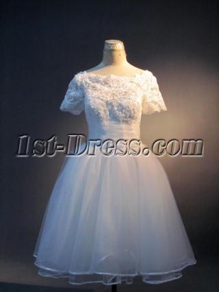 Short Wedding Dresses for the Beach with Short Sleeves IMG_3983