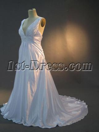 V-neckline Plus Size Beach Bridal Gown IMG_3112