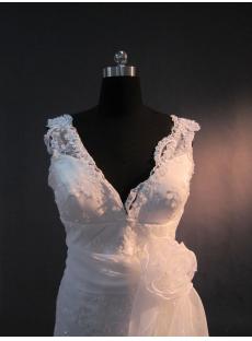 Beautiful V-neckline Lace Short Bridal Gowns IMG_3375