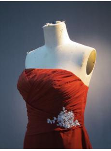 Burnt Orange Strapless Modest Bridesmaid Dress IMG_3626