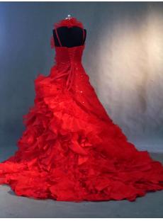 Halter Gothic Red Bridal Gowns IMG_3351