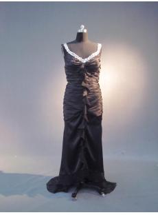 High-low Hem Plus Size Long Black Sheath Prom Dress IMG_3947