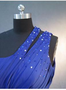 One Shoulder Royal Blue Military Style Party Dresses IMG_3264