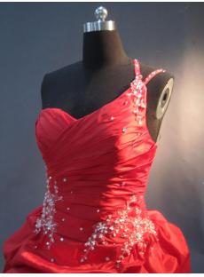 One shoulder Red High Low Hemline Prom Dresses IMG_2966