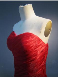 Romantic Red Mermaid Organza Wedding Dress IMG_3889