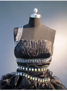 Short Ruffle Open Back Black Sweet 16 Dresses IMG_4026