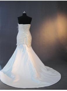 Strapless Cheap Mermaid Trumpet Wedding Dresses with Flower IMG_3053