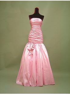 Strapless Rose Pink Mermaid Graduation Dress 3054