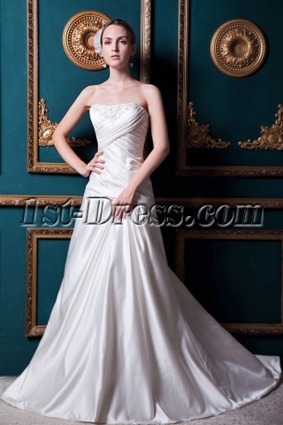 Beautiful Simple Western Bridal Gown with Train IMG_1683