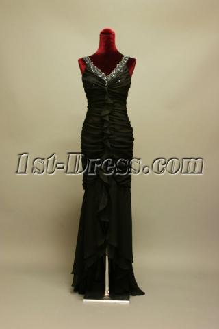 Black High-low Ruffle Prom Dresses IMG_6938