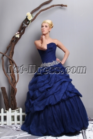 Cheap Charming Navy Blue Quinceanera Dresses 2013 Long SOV113011