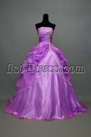 Lilac Romantic Best Quinceanera Dresses with Train IMG_7202