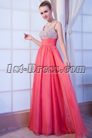 Low Back Plus Size Coral Formal Evening Dress IMG_9951