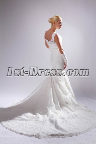Off Shoulder Mermaid Lace Bridal Gown with Detachable Train SOV110011
