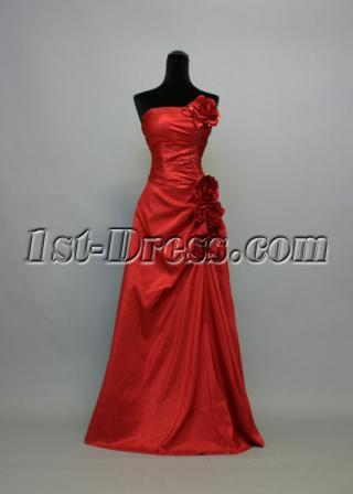 Red Gorgeous Floral Long Formal Evening Dress IMG_2737