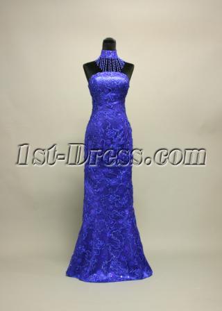 Royal Blue Sheath Celebrity Prom Dress IMG_7154