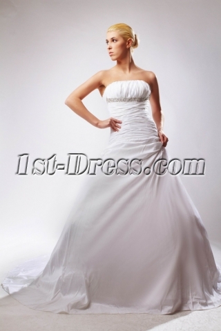 Strapless Long Beautiful Western Bridal Gown with Chapel Train SOV110018
