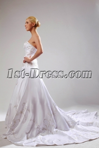 Strapless Western Mature Bridal Gown with Embroidery SOV110003