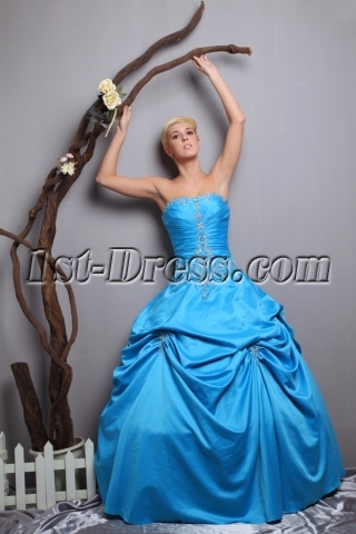 Turquoise Blue Quinceanera Dresses 2013 with Pick up Skirt SOV113016