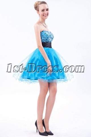 Turquoise and Black Sweet 16 Gown IMG_9568