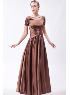 2012 Brown Vintage Bridesmaid Dress with Short Sleeves IMG_1210