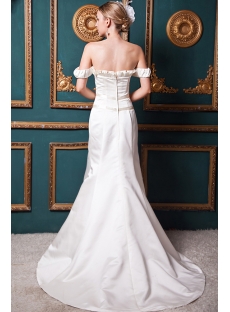 2013 Ivory Off Shoulder Simple Wedding Gown IMG_1470