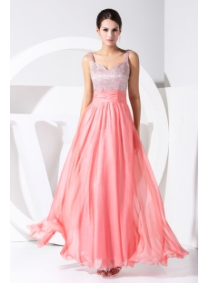 Ankle-length Low V-back Water Melon Charming Evening Dress 2013 WD1-024