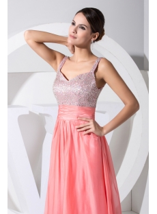 Ankle-length Low V-back Water Melon Charming Evening Dress 2013 WD1-024