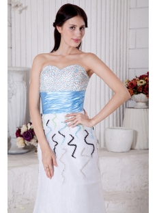 Beaded Column Fashion Colorful Evening Dress with Waistband IMG_7643