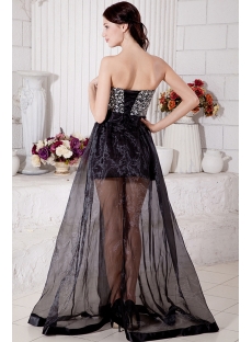 Black Cute Beaded Sweetheart Short with Detachable Long Skirt Quinceanera Dress 7182