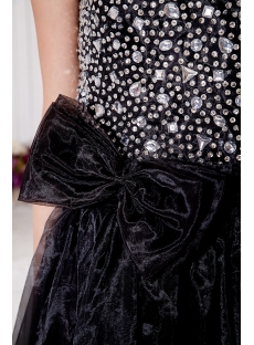 Black Cute Beaded Sweetheart Short with Detachable Long Skirt Quinceanera Dress 7182