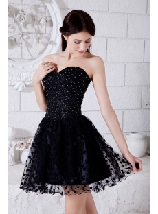 Black Mini Length Cocktail Dress with Spot IMG_7401