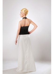 Black and White 2 Tone Bridesmaid Dress with Halter Neckline SOV111010