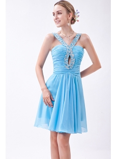 Blue Mini Charming Sweet 16 Dresses with Keyhole IMG_0973