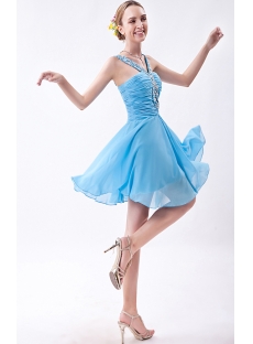 Blue Mini Charming Sweet 16 Dresses with Keyhole IMG_0973