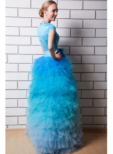 Blue Multi Colored Quinceanera Dresses with Short Sleeves IMG_0569