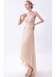 Champagne Strapless High-low Informal Prom Dress IMG_1150