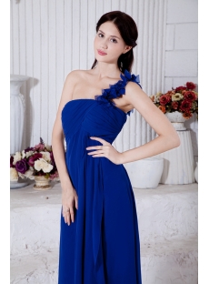 Charming Maternity Prom Dress Royal Blue with One Shoulder IMG_7330