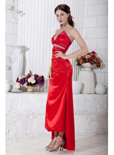 Cheap Beautiful Red Strapless High-low Hem Cocktail Dress IMG_6846
