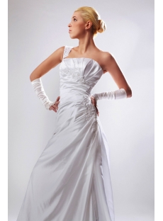 Cheap One Shoulder A-line Beach Wedding Dresses SOV110006