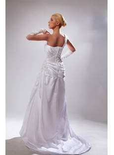 Cheap One Shoulder A-line Beach Wedding Dresses SOV110006