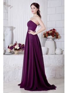 Chiffon Grape Purple Military Ball Gown with Side Split IMG_7005