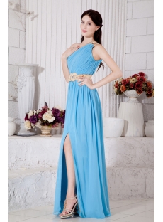 Chiffon Spring Long Blue Front Split 2013 Evening Dress IMG_7315