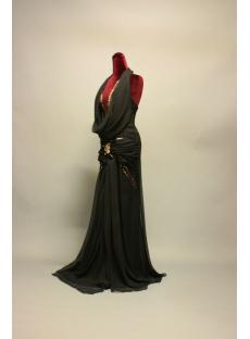 Cowl Black with Gold Plus Size Prom Dress IMG_7169