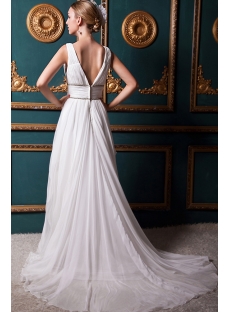 Discount Romantic V-neckline Beach Bridal Gown IMG_1338