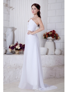 Discount White Split Front Sweetheart Beach Brida Gown IMG_7018