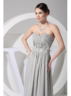 Elegant Gray Plus Size Chiffon Evening Gown WD1-057