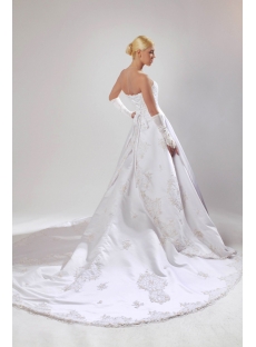 Elegant Strapless Satin Plus Size Bridal Gown with Train SOV11020