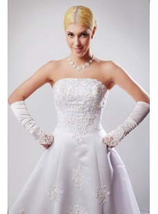 Elegant Strapless Satin Plus Size Bridal Gown with Train SOV11020