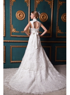 Generous Detachable High Neckline Jacket Luxurious Lace Wedding Dress IMG_1358